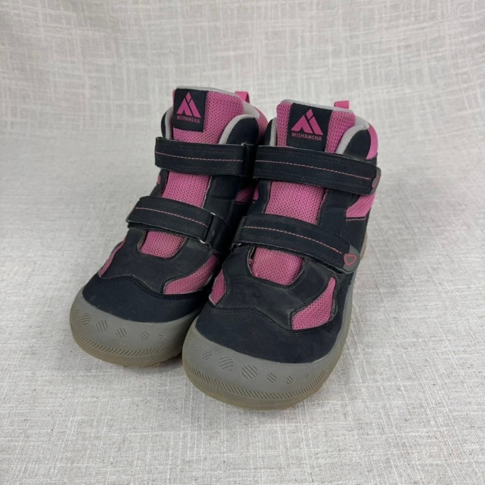 Mishansha Hiking Boots Women Size 6 Black Pink Good Hook Loop Straps CF006